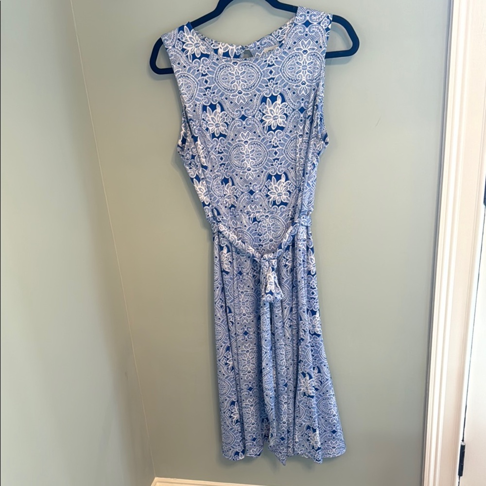 Shelby & Palmer Blue and White Sleeveless Sundress